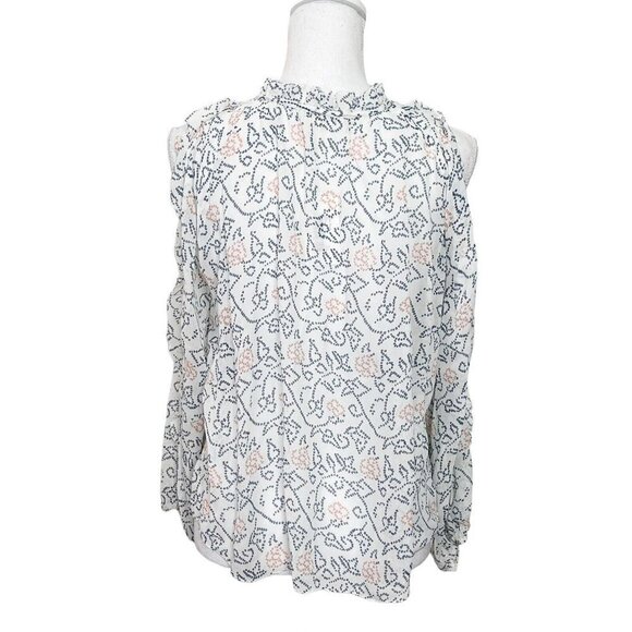 Ulla Johnson NWT Dunia Cold Shoulder Blouse Silk Floral White Women’s Size 0 - Picture 7 of 14